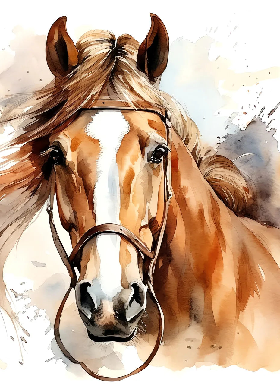 Portrait Moderne de Cheval Fait Main